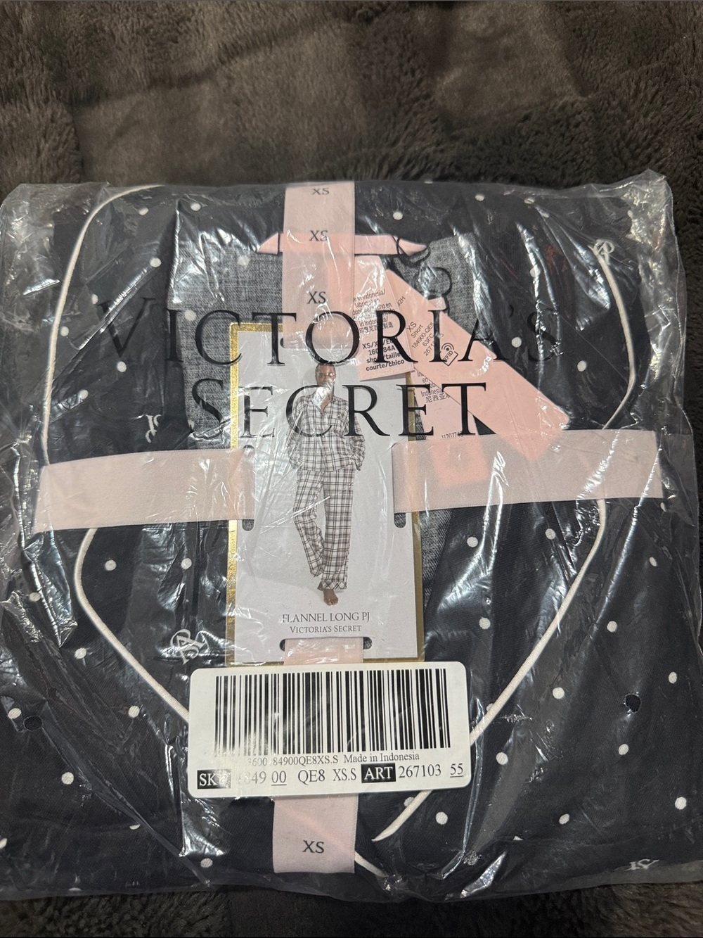 Victoria's Secret Navy and White Polka Dot Crew Sweater